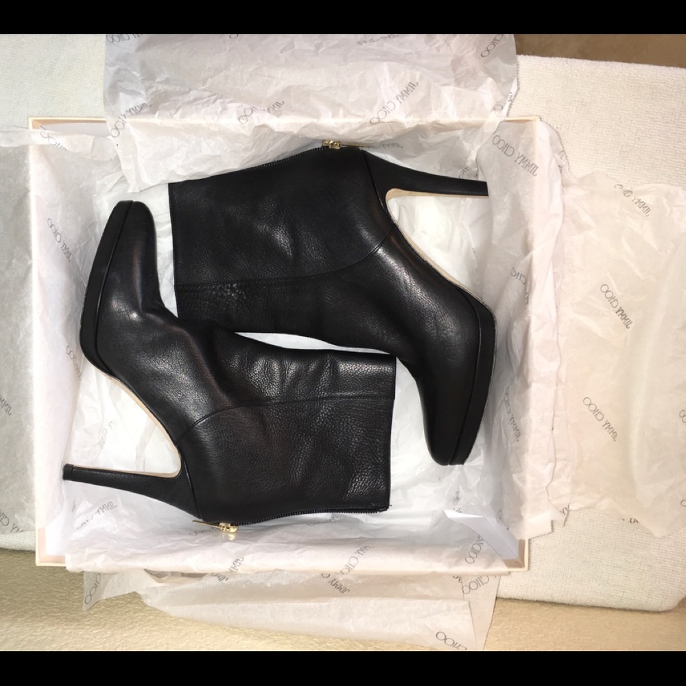 Jimmy Choo 247GIA Ankle Boots Grainy Calf Black 36